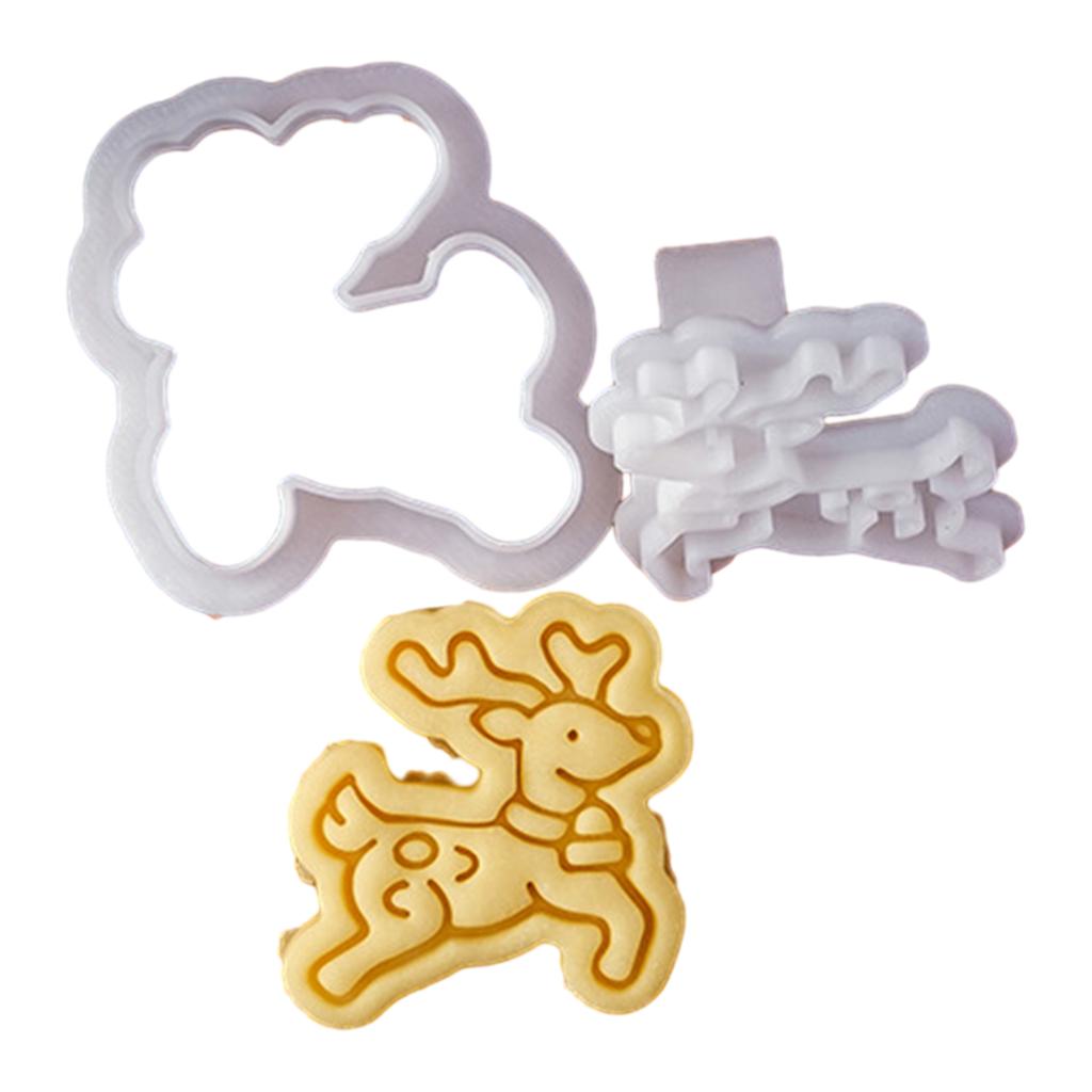 Plastic Biscuit Molds Cookie Embossing Moulds Christmas Patterned Cookie Cutters Baking Tools Plastic Baking Accessories