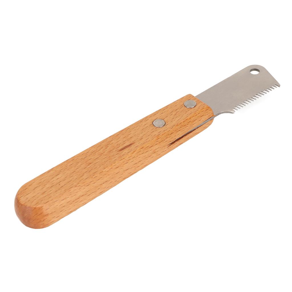 Dog Stripping Knife Wooded Handle Remove Floating Hair Comfortable Professional Pet Grooming Tool