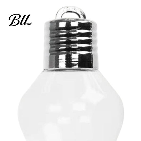 Decorative Small Object Displays Christmas Bulb Shape Storage Jar, Transparent Refillable Light Clear Plastic Bulbs Ornament, Tree Pendant for Holiday