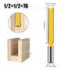 12mm 1/2inch Shank Router Bit Double Flute Long Straight Bits Grooving Bits Trimming Cutter Woodworking Milling Tools