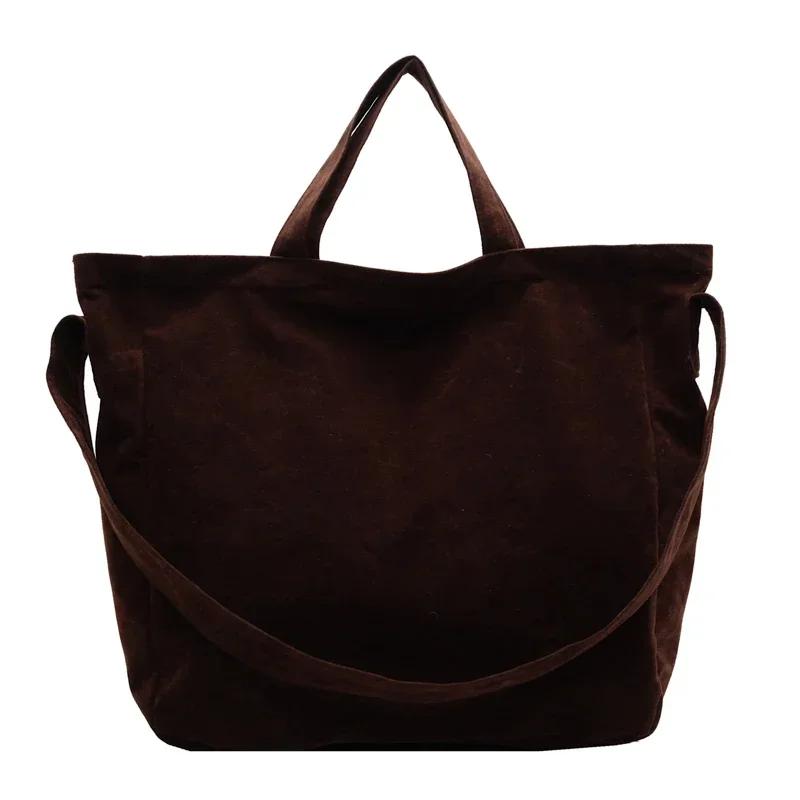 

New Velvet Zipper Solid Color Large Capacity Tote Bags Soft Simple Commuting Shoulder Bags Hot Selling Popular Fashion Handbag кавовий