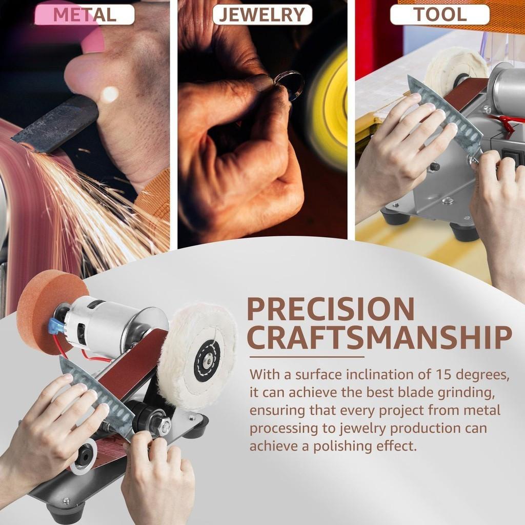 Multifunctional Electric Belt Grinder Electric Polishing Sharpener 7 Speed Adjustable Vertical Belt Sanding Polishing Machine