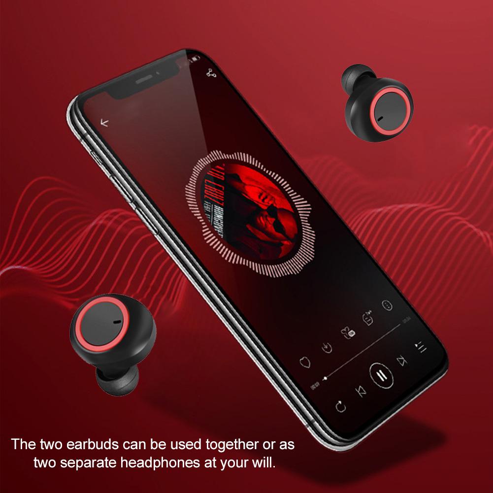 TWS Mini Bluetooth Wireless Headphone Magnetic Charging Binaural Call Sports EarphoneBlack