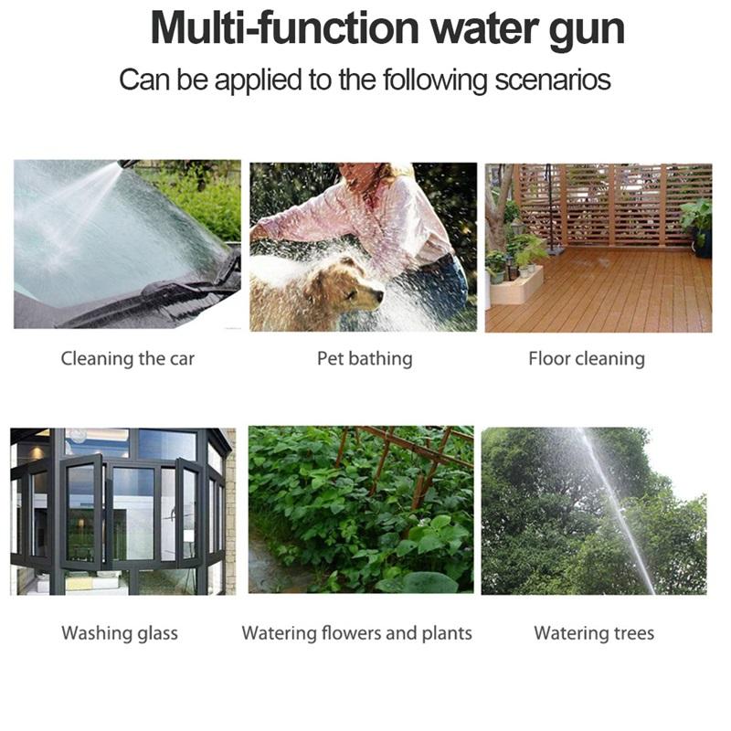 Water Spray Gun High Pressure Metal Water Spray Gun Rust Prevention with Rubber Handle for Car Garden Lawn Wash for Cleaning