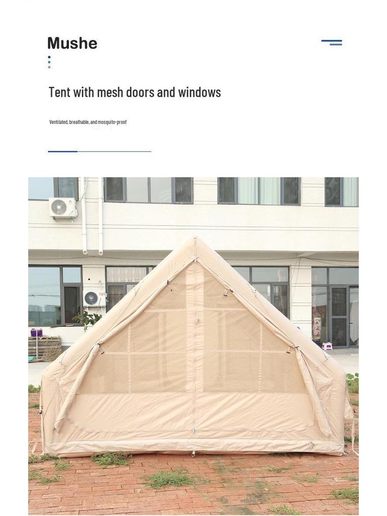 12 sqm Outdoor Inflatable Rainproof Camping Tent - Thickened for Overnight Use