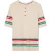 Tommy Hilfiger Pullover Cotton Casual Color-Blocked Cuff Button Half-Placket Round Neck Base Layer Slim Fit Knit Sweater Women sweater WW0WW41460