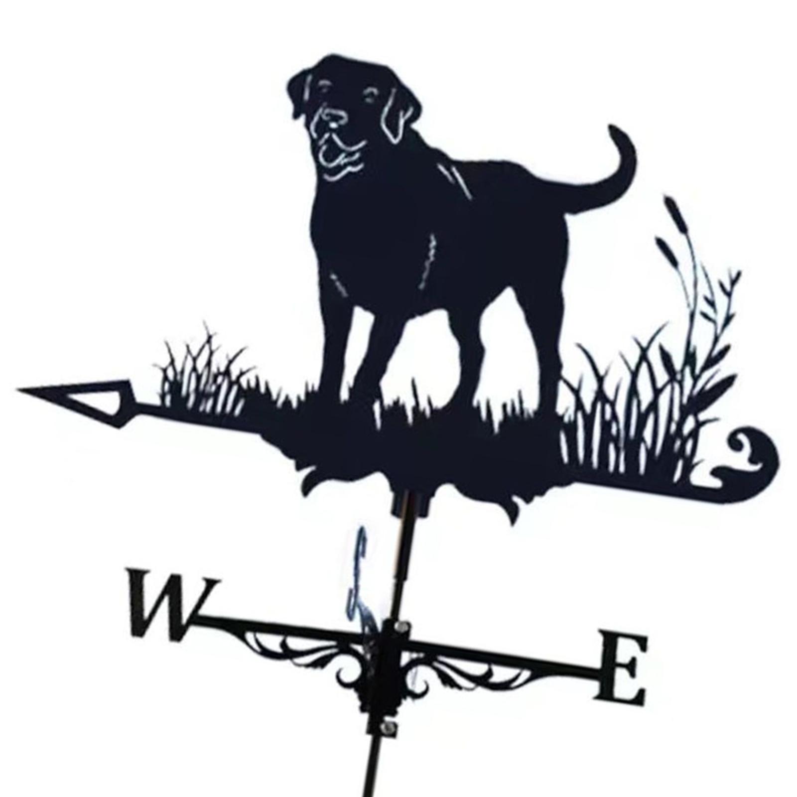 

Металлический флюгер для крыш Флюгер в форме Лабрадора Железная конструкция Простая сборка Указатели направления ветра