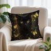Black Cat With Golden Butterflycushions Pillowcase Polyester Cushion Cover Throw Pillow Sofa Decoration Pillowcover Home Decor