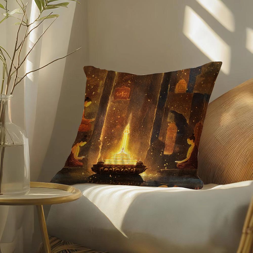 Buddhism Pillow Case Pillowcase, Double-Sided Printed, Sofa Cushion, Bedroom Headboard