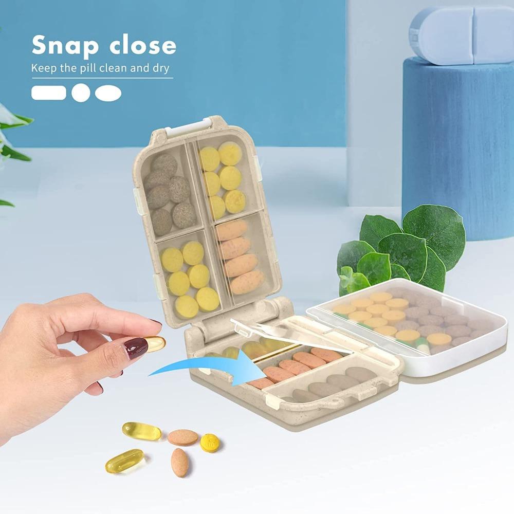 Medicine Box Portable Folding 3-Layer 8-Compartment- Compact Pill Organizer for Sub-Packaging & Storage