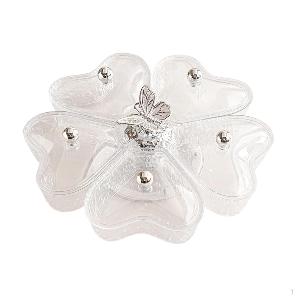 5 Compartment Rotating Snack Bowl for Nuts And Chocolates