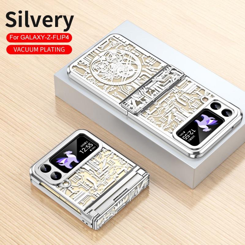Flip4 Flip3 Foldable Phone Case Mechanical Plating Transparent Hinge Full Body Shockproof Protective Cover