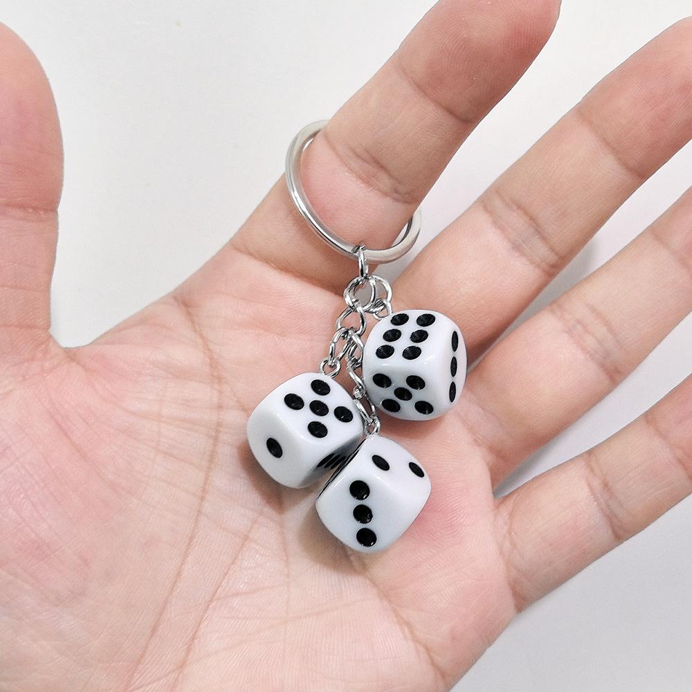 Multicolor Dice Keychain Personalized Number Pendant Bag Accessories Couple Family Keychain Pendant