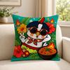 Food SSamyang BBuldak Cushion Cover Soft Short Plush SkinFriendly Cushion Case for MultiScene Use