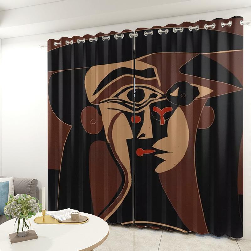 Abstract Curtain Cloth Bedroom Living Room Balcony Blackout Curtain Office Hotel Insulation Curtain