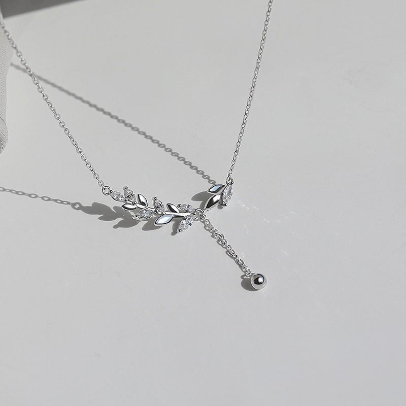 S925 Silver-Plated Tassel Wheat Ear Necklace - Women's High-End Clavicle Chain, 2023 New Luxury Design.