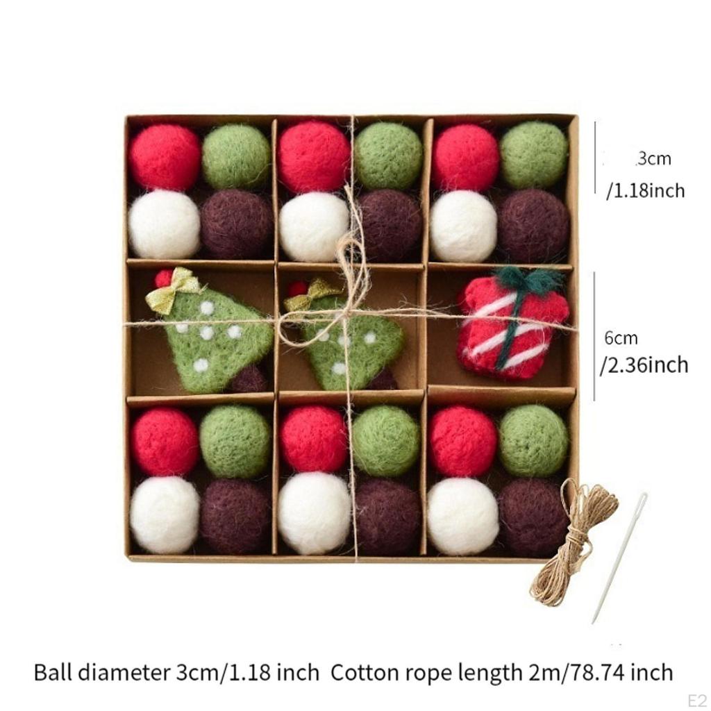 DIY Weihnachten Filz Ball Girlande Set Dekoration süße hängende Ornamente für den Innenbereich