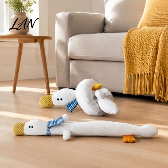 Molar Teeth Cleaning Toys for Dogs 40 Inch Extra Long Plush Squeaky Dog Toy, Soft Cartoon Crocodile Duck Durable Chew Companion Aggressive Chewers