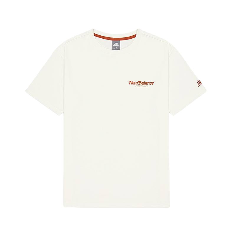New Balance T Shirts Men s White Crew Neck Moderate AMT53315-CIC M