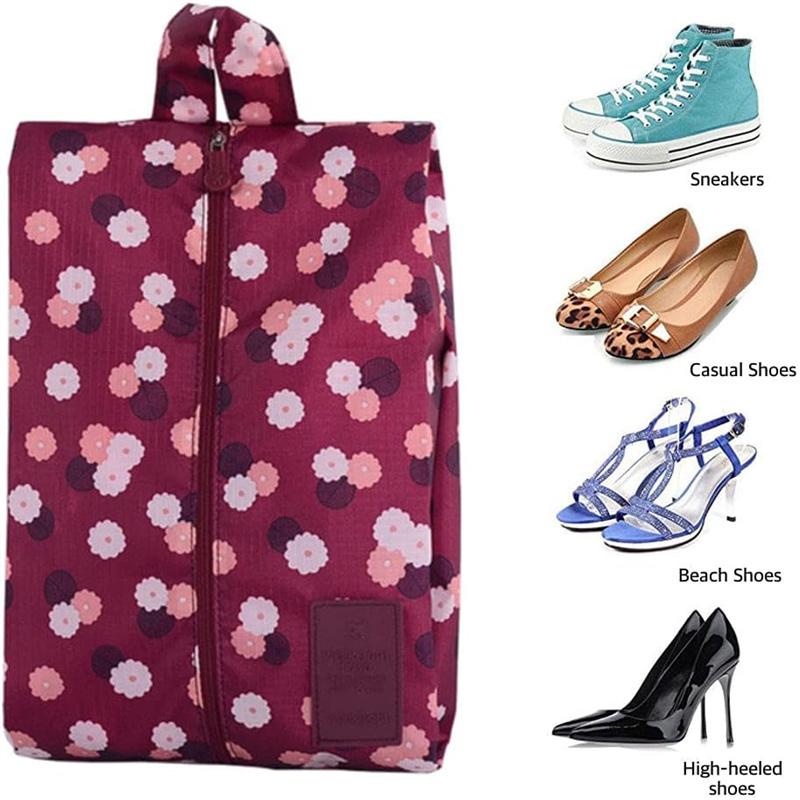 1pc Shoes Storage Zipper Bag Closet Organizer Non-woven Travel Portable Bag Waterproof Pocket Clothing Classified Hanging Bag