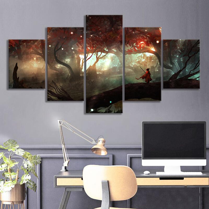 Unframed 5Pcs SEKIRO Shadows Die Twice Games Canvas Posters Wall Art Pictures HD Paintings Home Decor for Living Room Decoration