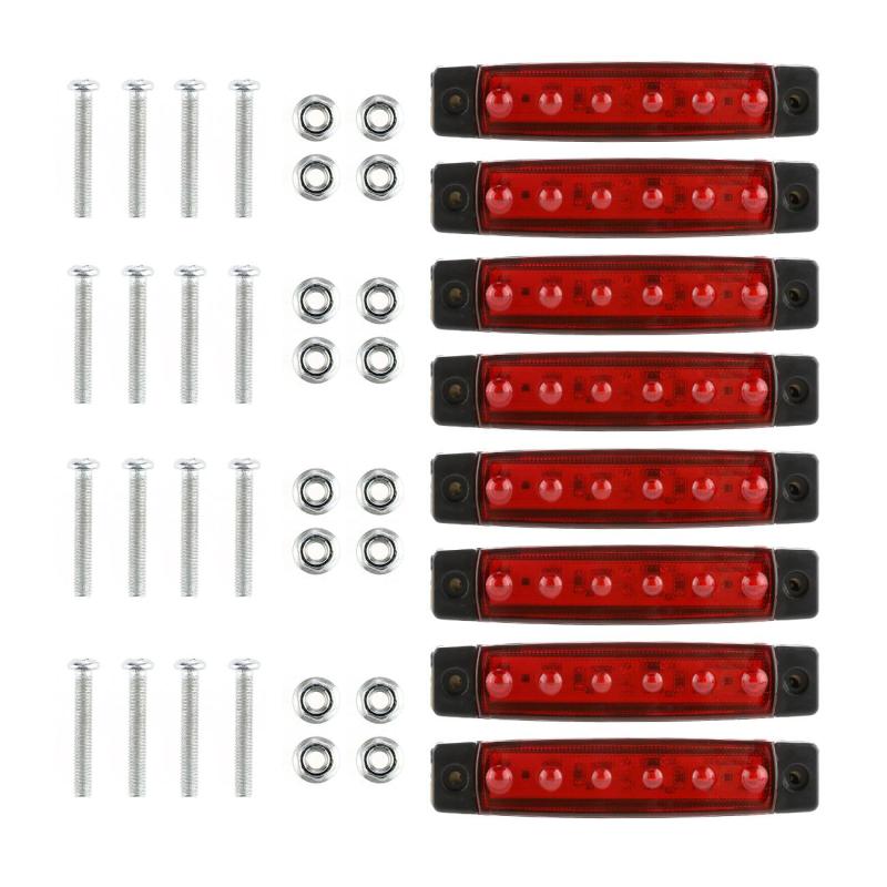 

8PCS Universal LED Rock Light Car Interior Exterior Decorative Underbody Atmosphere Light for Pick Up Trunk Off Road Motorcycle красный