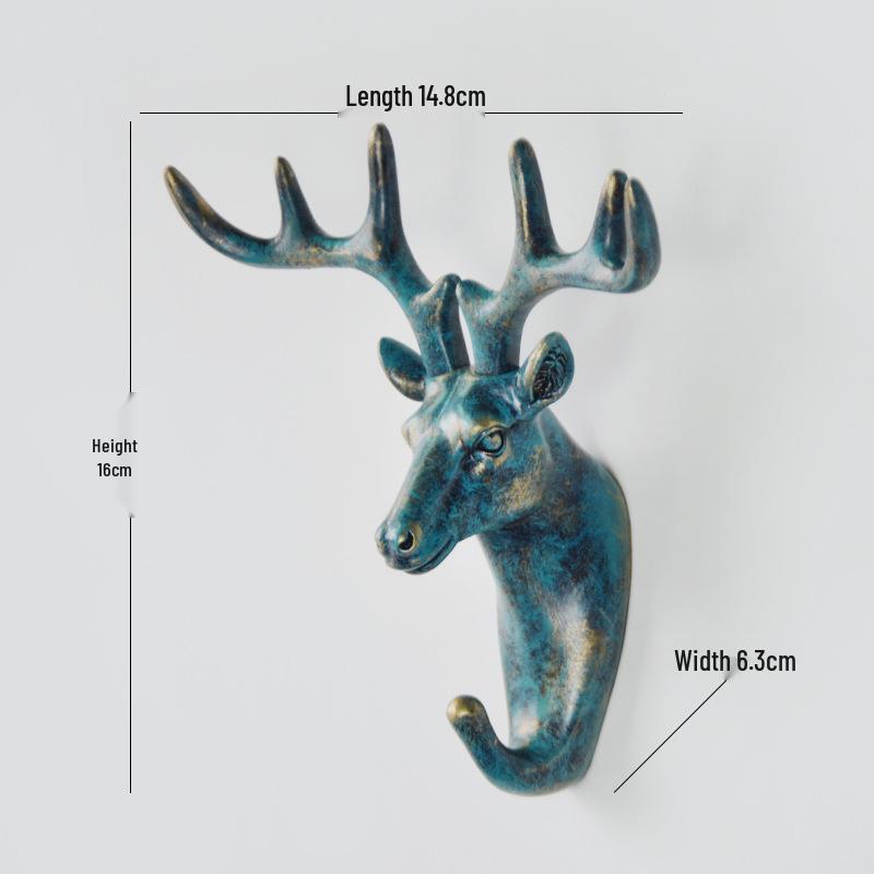 Deer Head Cartoon Wall Hook - New Creative Punch-Free Design for Home Decoration
