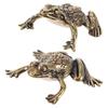 Pure Copper Brass Toad Figurine Retro Style Frog Miniature Sculpture Golden Toad Statue  Collection