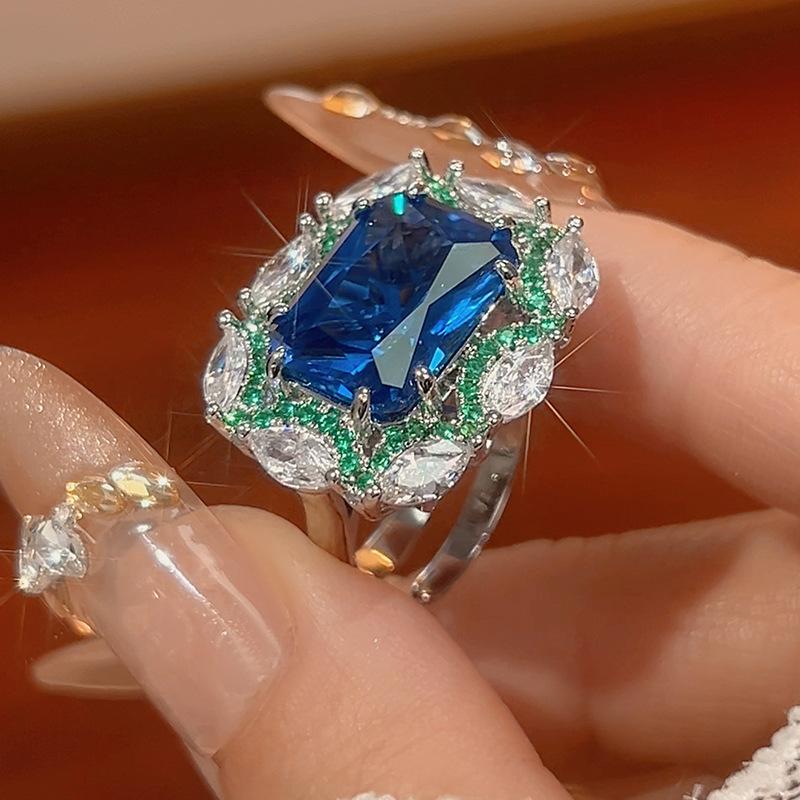 Set Jewelry Earrings Necklace Ring Color Treasure Cloisonne High Sense Women'S Light Luxury