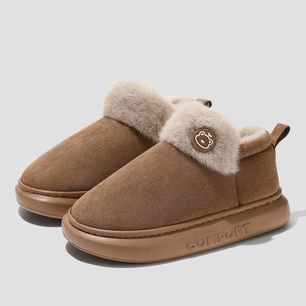 Cotton Slippers Women's Winter Indoor Home Household Non-slip Thick-soled Thermal Bag and Cotton Shoes Men