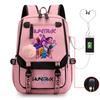 Animation Cartoon Printing Contrasting Color Neutral Usb Backpack Large Capacity Korean Version Of Student Schoolbag