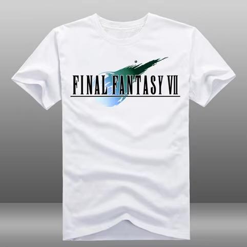 T-shirt Final Fantasy VII FF7 Grafica Retro RPG Uomo Unisex Lavaggio Vintage 100% Cotone Manica Corta Oversize Girocollo Y2K Streetwear Gaming