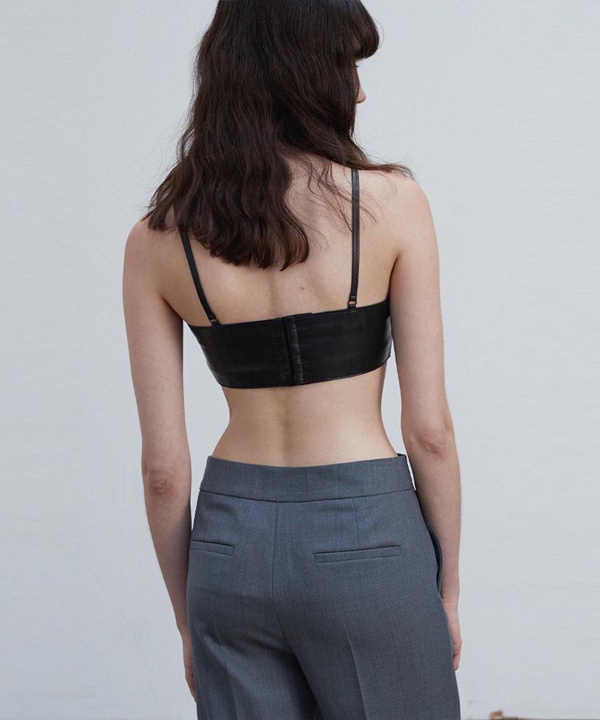 Beleudemaleu Leather Minimal Bra Top