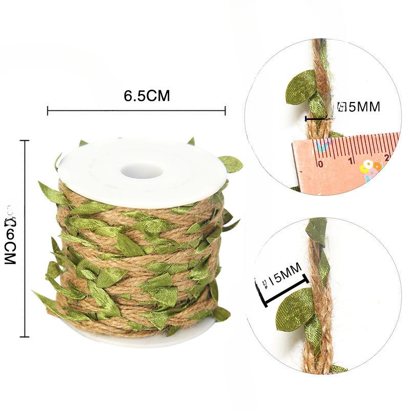 Simulerade Blad Snöre Grönt Blad Rotting Vaxad Tråd Handgjord Dekorativ Fläta Material Bladrep DIY Process Snöre