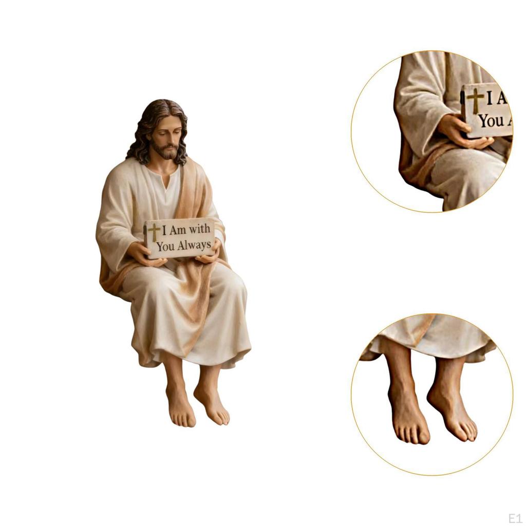 Jesus Statue Figurine Handmade Resin Sculpture with " You Always" Sign for Car Dashboard