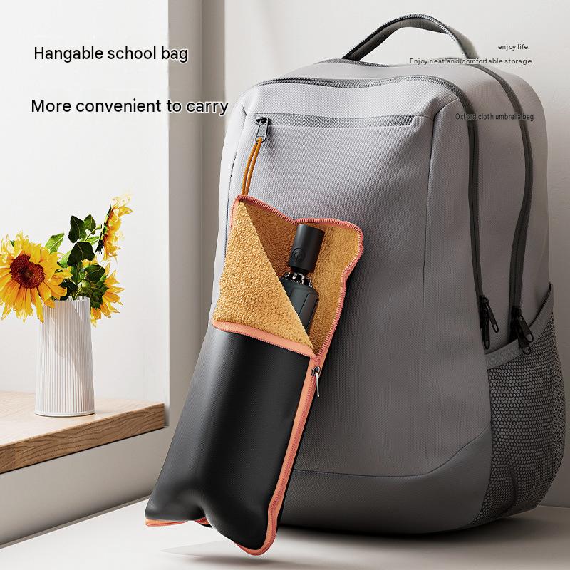 Waterproof Umbrella Bag Multifunctional Insulated Leather Cup Holder Pouch Reusable Zipper Absorbent Umbrella Case Portable Travel Office Accessory
