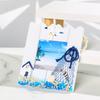 3D Mediterranean Ocean Wall Art: Vintage Wood Painting with Iron Anchor