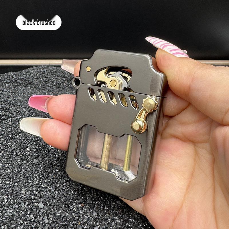 Zorro 786 Cyber Mecha Transparent Oil Tank Semi-automatic Kerosene Lighter