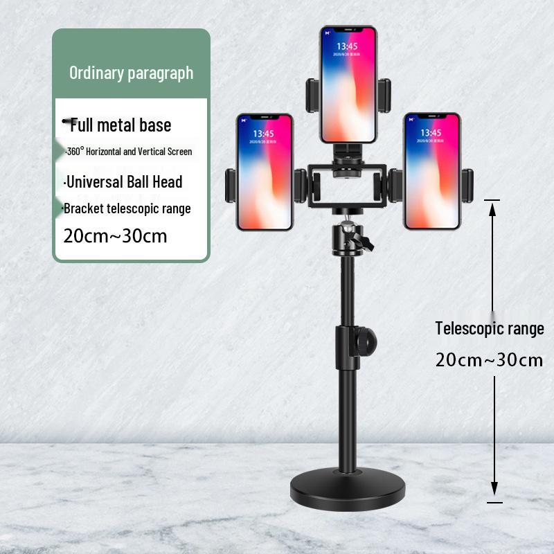 Multi-Functional Mobile Broadcast Stand with Fill Light and Adjustable Camera Positions for Photography and Video Recording