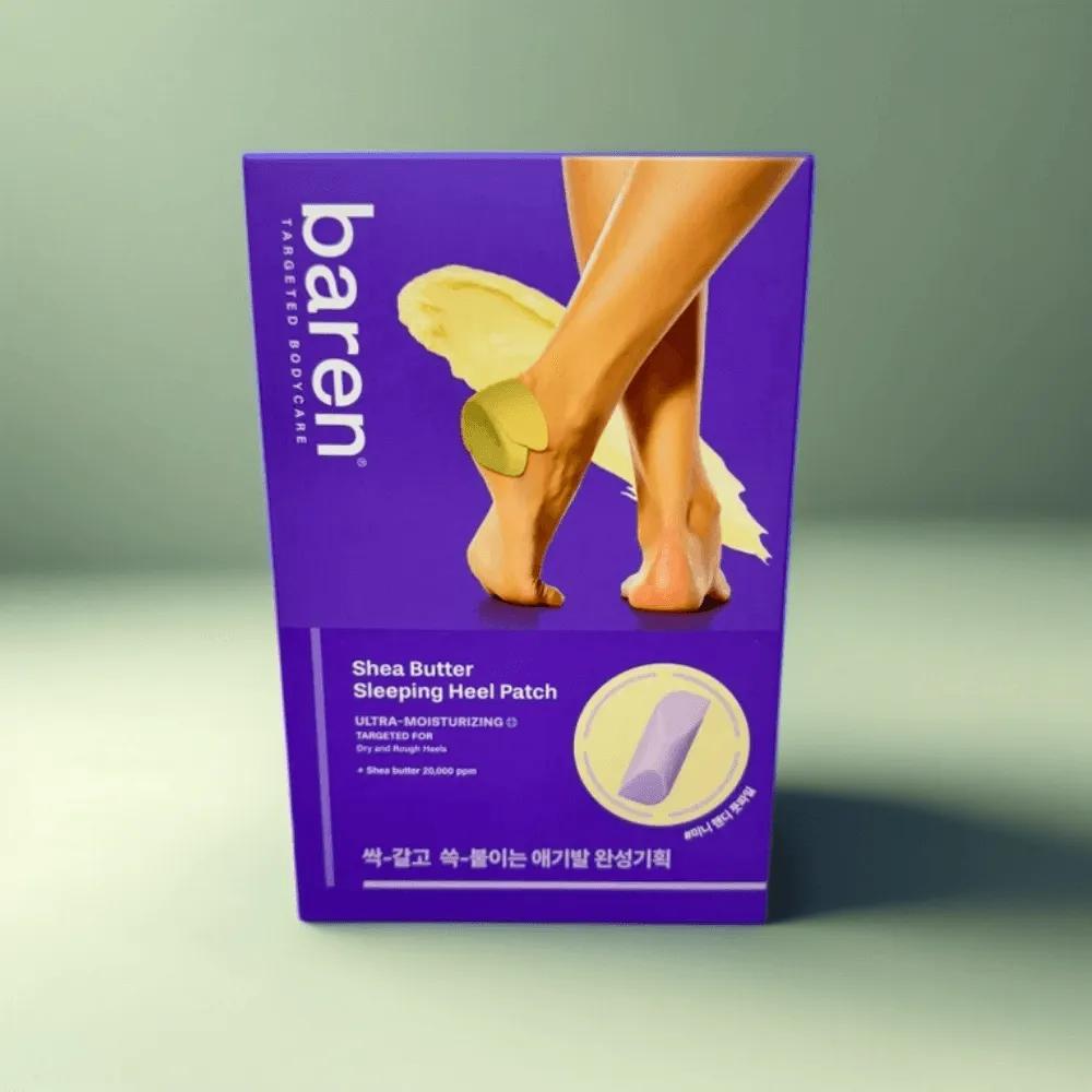 Baren Shea Butter Sleeping Heel Patches (6-Pack + Mini Foot File)