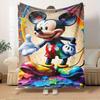 1pc Flannel Mickey Mouse Cartoon Pattern Bed Throw Blanket Sofa Blanket Birthday Gift Home Decoration Bedroom Decoration