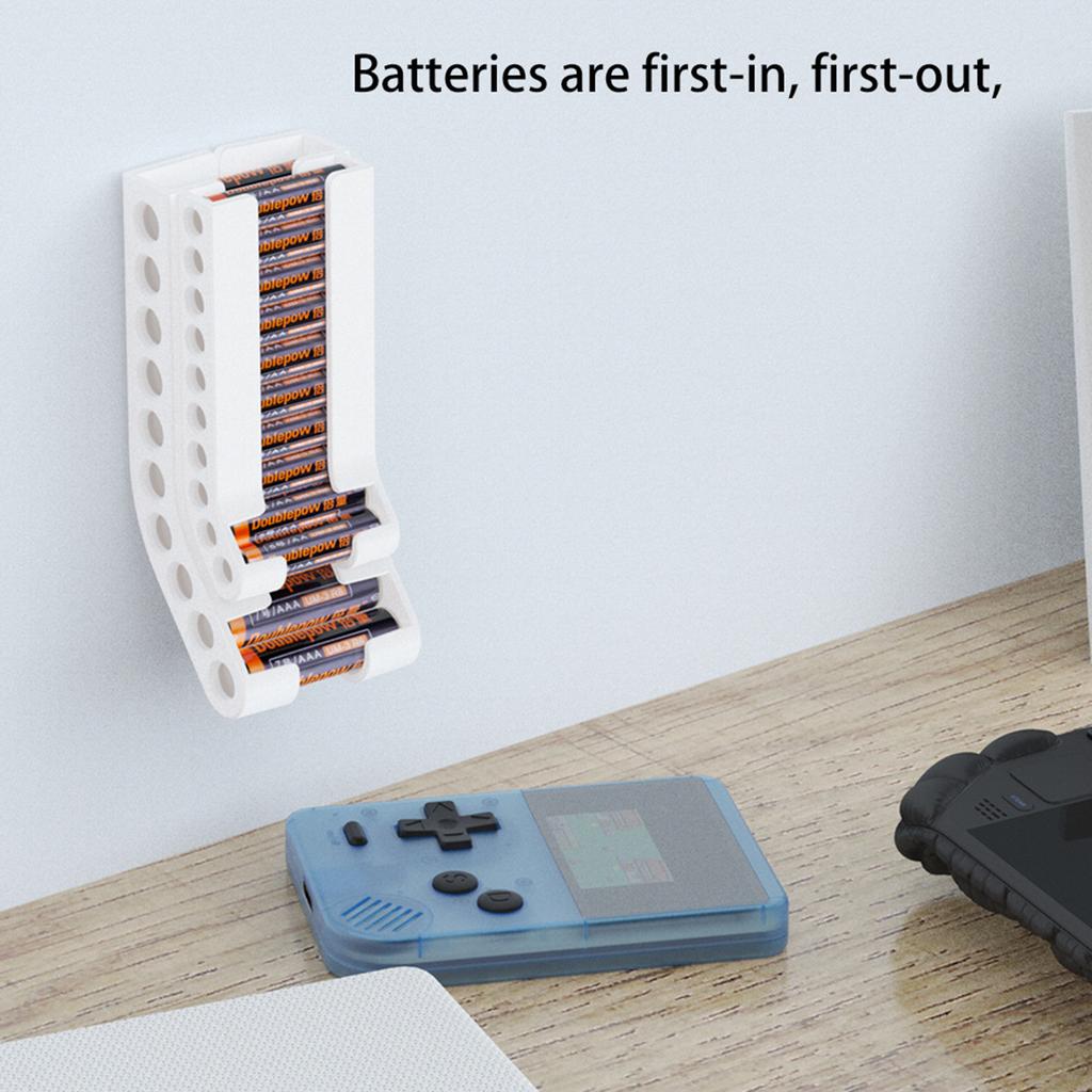 Wandmontierter Batteriehalter Vertikaler Organizer Koffer Praktischer Aufbewahrungsbehälter für &AA Kombinationsbatterien Halter