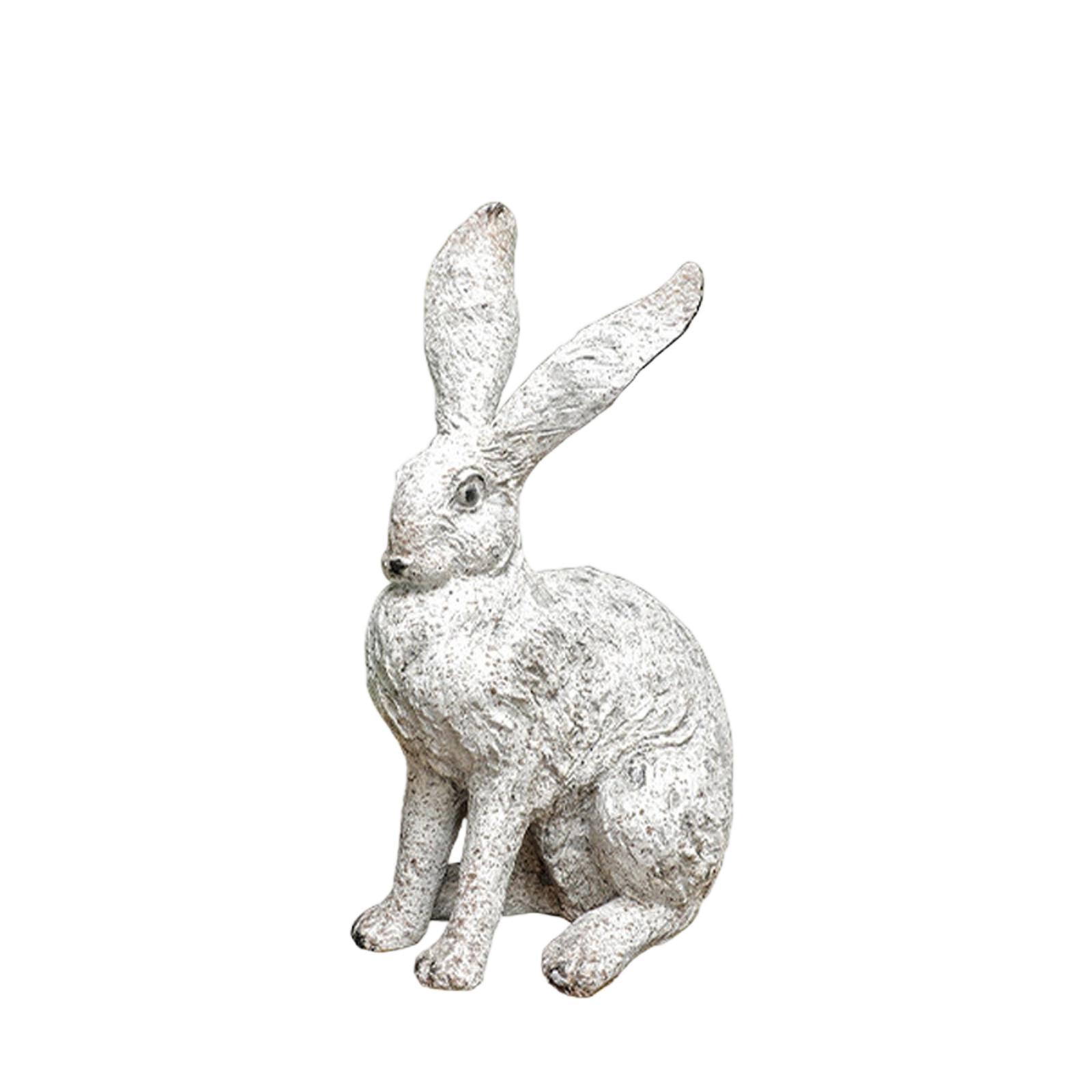 Смола Пасхальный Кролик Симуляция Животного Скульптура Украшение Ретро Сказка Подарок