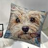 1Pc Havanese Dog Cushion Covers Chair Living Room Pillowcase Cozy Zipper Sofa Pillow Covers Bedroom Indoor Home Decor