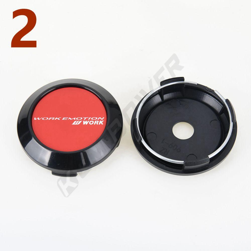 4PCS OD 64MM / ID 60MM Sport Rim Center Wheel Cap WORK EMOTION MEISTER VS Emblem Sticker Wheel Cover Hub Cap Silver & Black