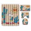 Abstract Art Bathroom Non-Slip And Anti-Mildew Floor Mat Shower Curtain Combination Carpet Couple Human Body