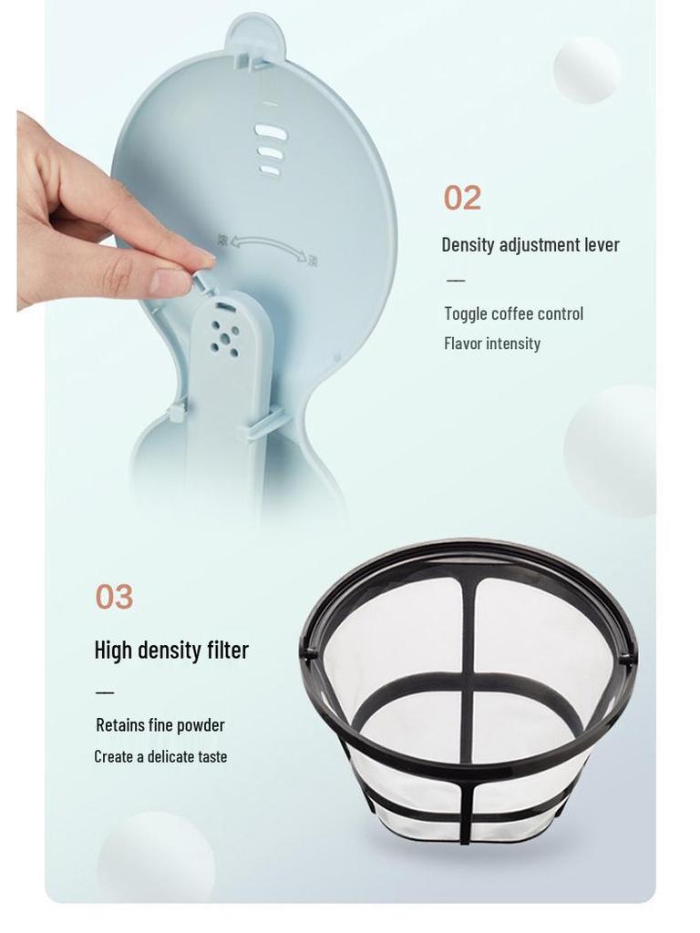 Tetera Cafetera de Goteo Bear 600ml, Blanco (KFJ-A06N2) / Azul (KFJ-A06K1)