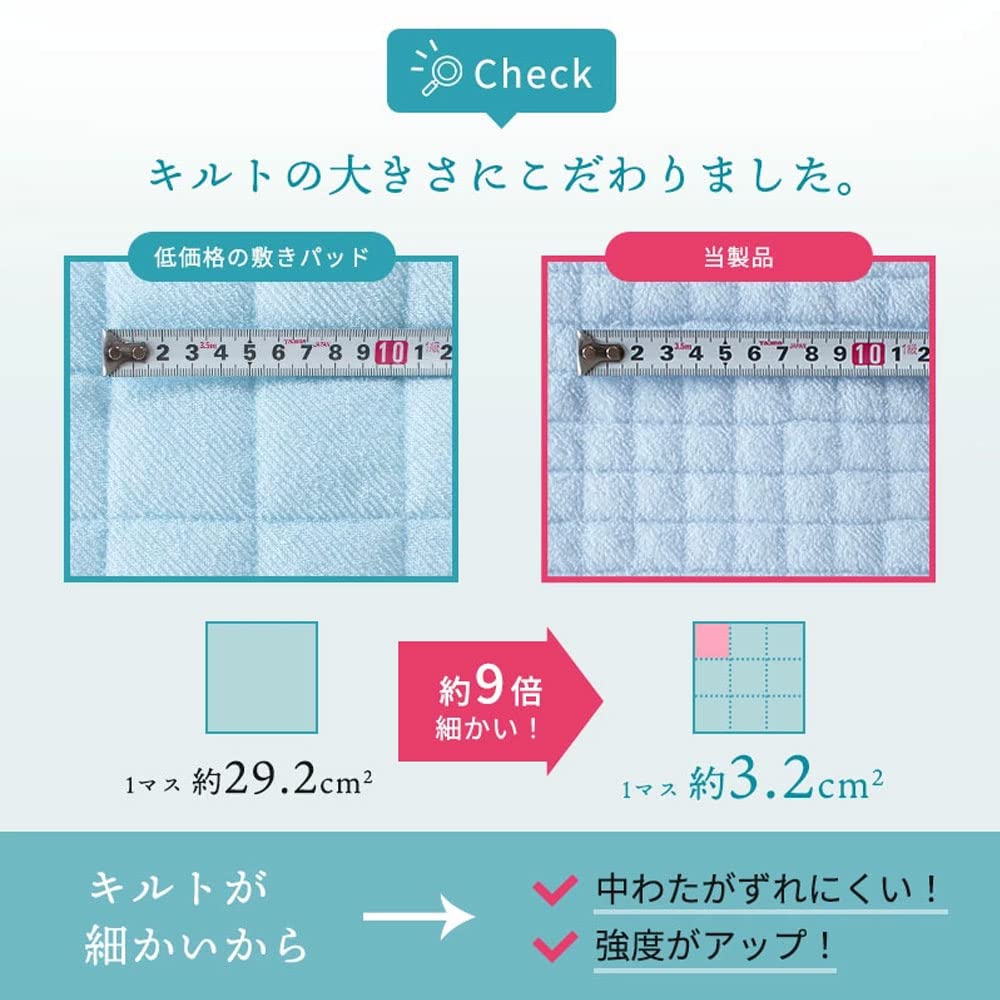 Nishikawa Cotton Mattress Pad Even Fluffier with Extra Pokopoko Terry Fabric Mattress Cotton Machine 100% [Now Filling!] Pad, Semi-Double, 120x205cm,