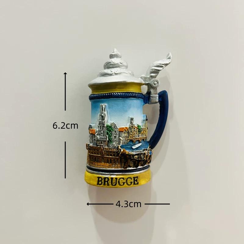 Belgium Brussels Antwerp Resin Fridge Magnet Stickers Travel Souvenir Gift Landscape Refrigerator Magnet Home Kitchen Decor