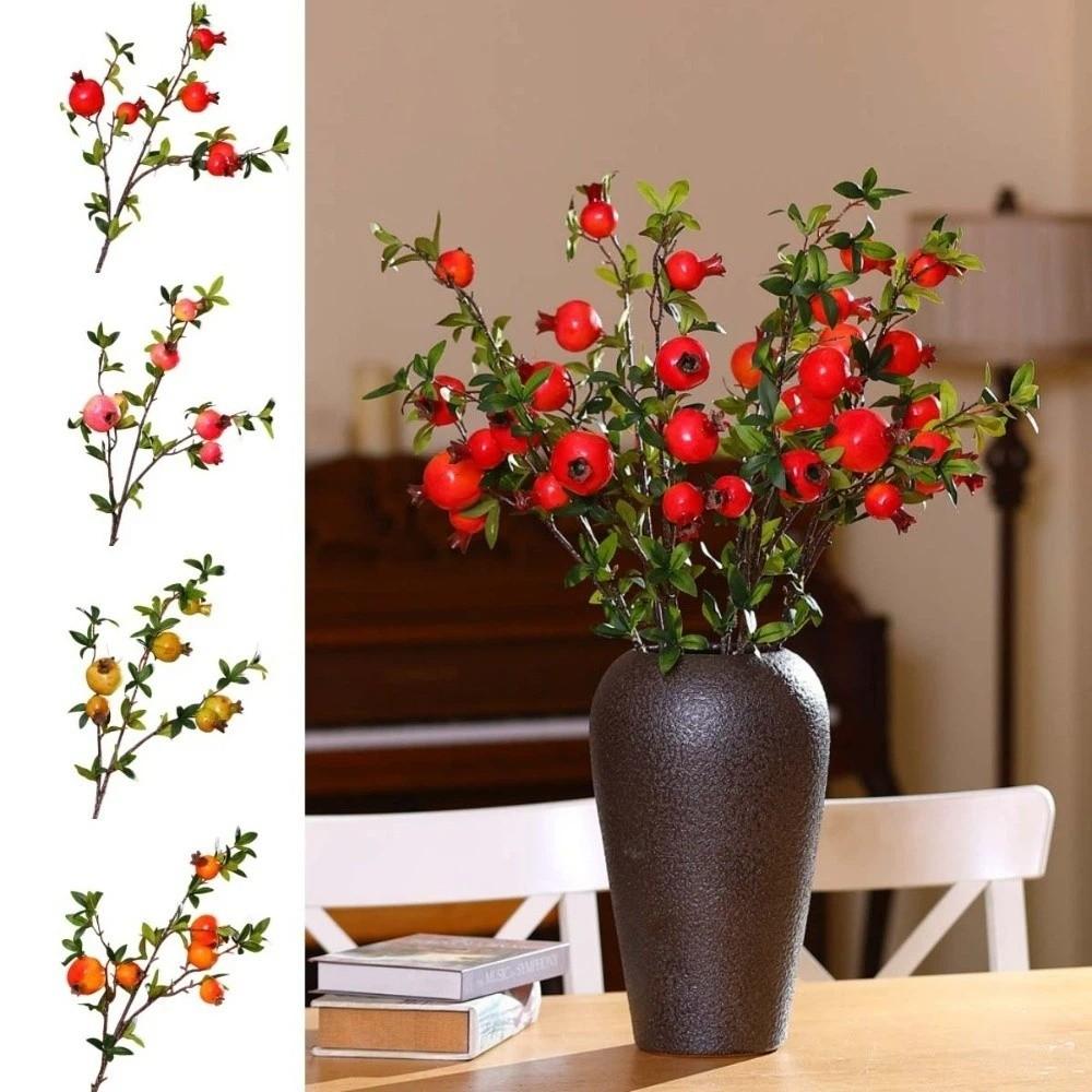 DIY Simulation Pomegranate Fruit 6-Fruit Fake Plants Simulation Foam Fruit Tree Living Room